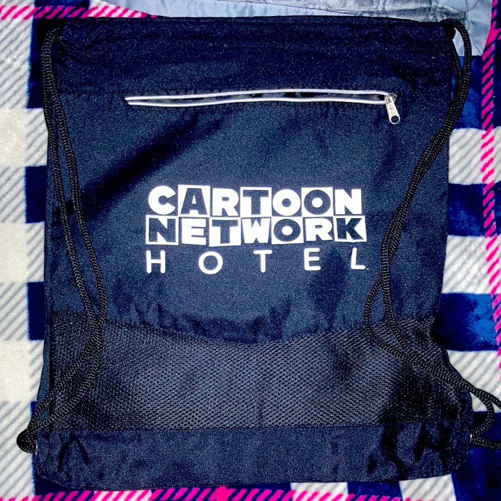 Free Cartoon Network Hotel drawstring backpack with purchase of $50 or more!